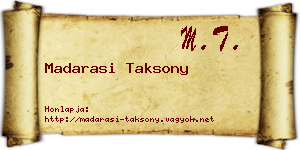 Madarasi Taksony névjegykártya